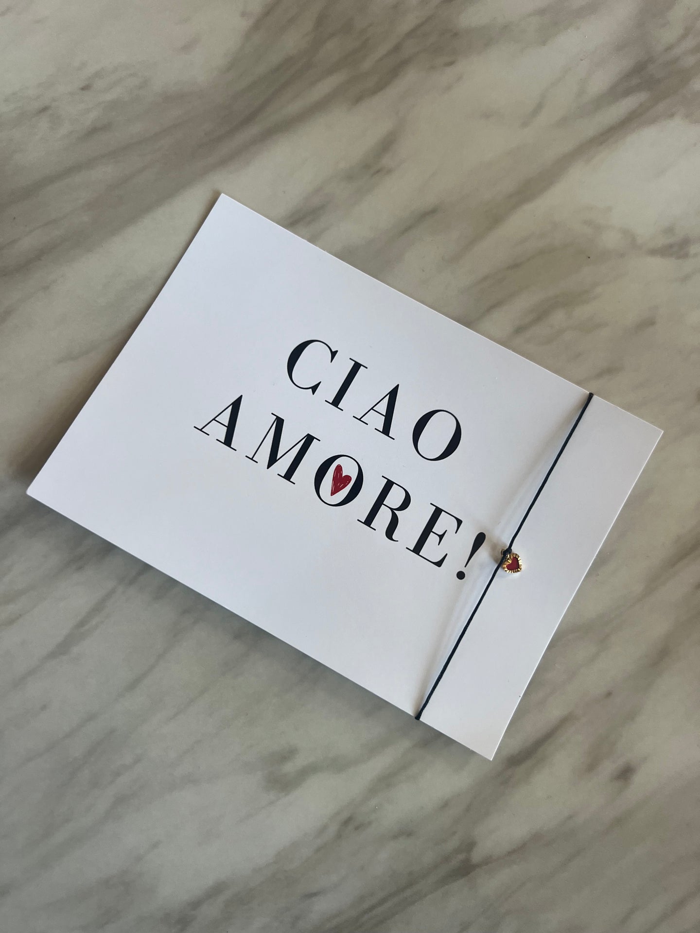 Karte Amore mit Armband  - Label