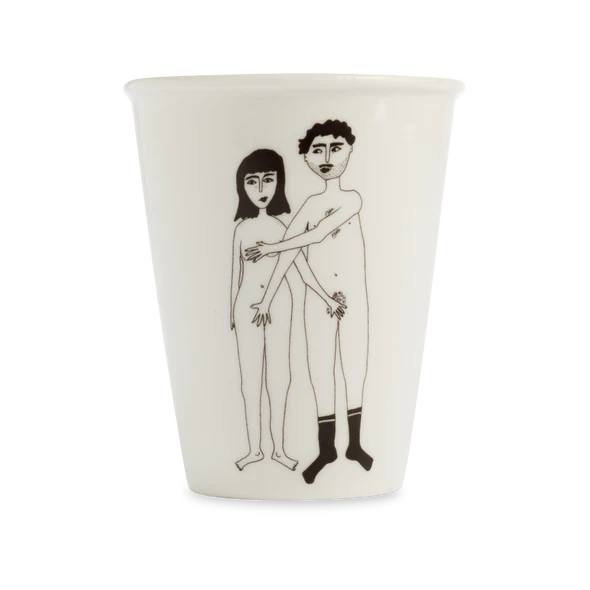 cup naked couple- WEIßES PORZELLAN - HELEN B