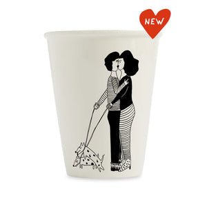 cup horny dogs- WEIßES PORZELLAN - HELEN B