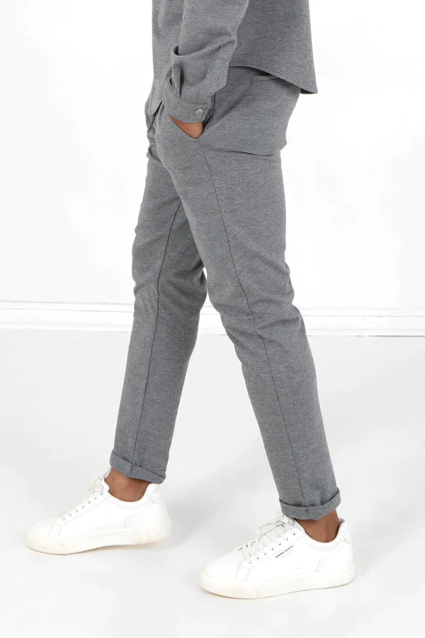 Minimal cuffed pants Grey- SIXTH JUNE
